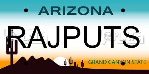 RAJPUTS Arizona License Plate