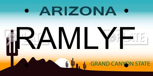 RAMLYF Arizona License Plate