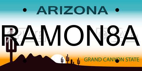 RAMON8A Arizona License Plate