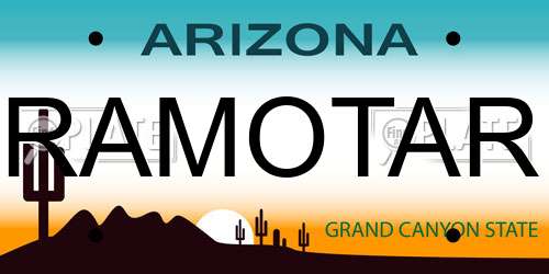 RAMOTAR Arizona License Plate
