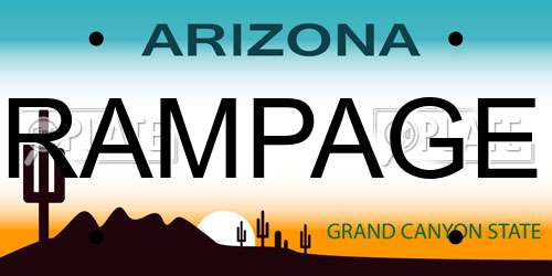 RAMPAGE Arizona License Plate