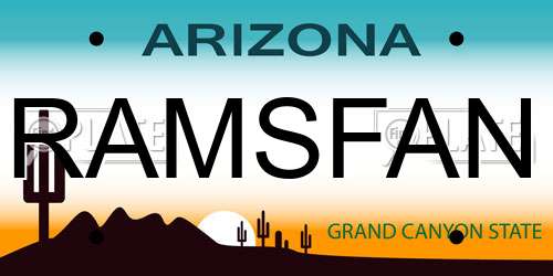 RAMSFAN Arizona License Plate