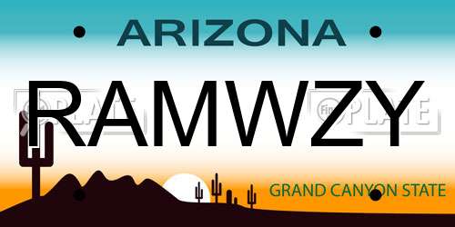 RAMWZY Arizona License Plate