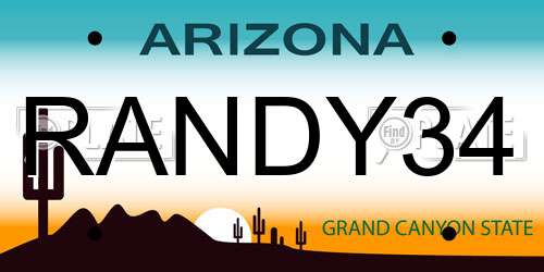 RANDY34 Arizona License Plate