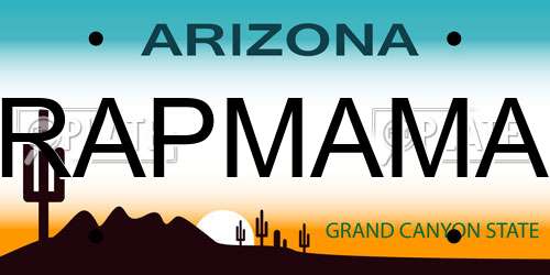 RAPMAMA Arizona License Plate