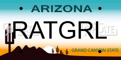 RATGRL Arizona License Plate