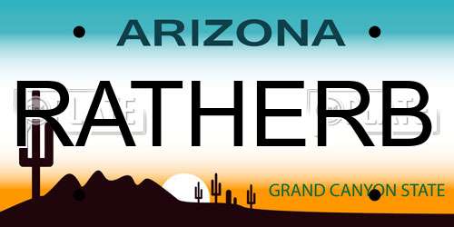 RATHERB Arizona License Plate