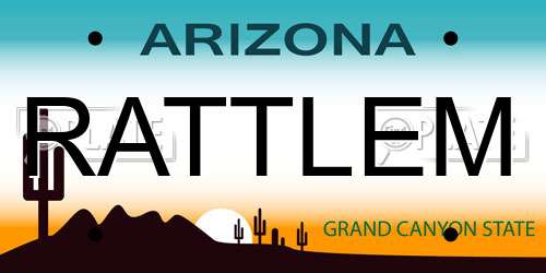 RATTLEM Arizona License Plate