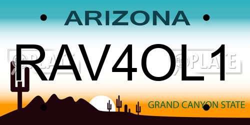 RAV4OL1 Arizona License Plate
