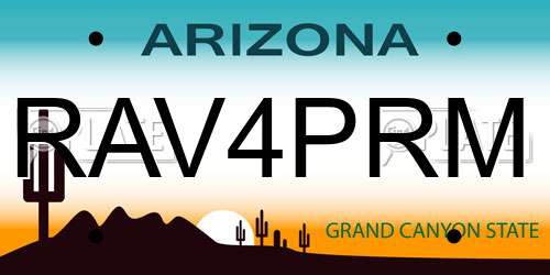 RAV4PRM Arizona License Plate