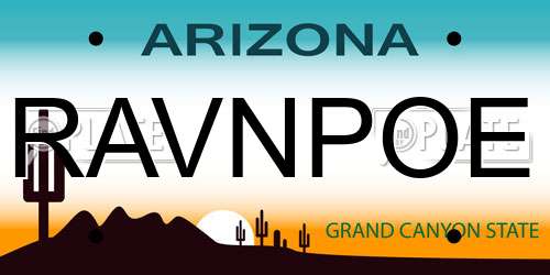 RAVNPOE Arizona License Plate