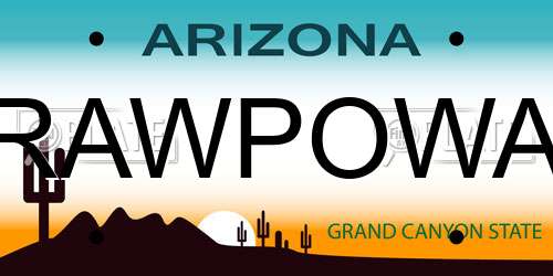 RAWPOWA Arizona License Plate