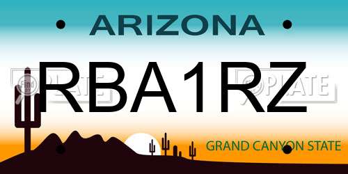 RBA1RZ Arizona License Plate