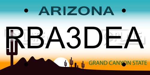 RBA3DEA Arizona License Plate