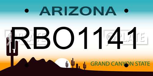 RBO1141 Arizona License Plate
