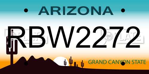 RBW2272 Arizona License Plate