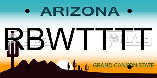 RBWTTTT Arizona License Plate
