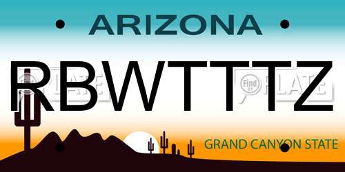RBWTTTZ Arizona License Plate