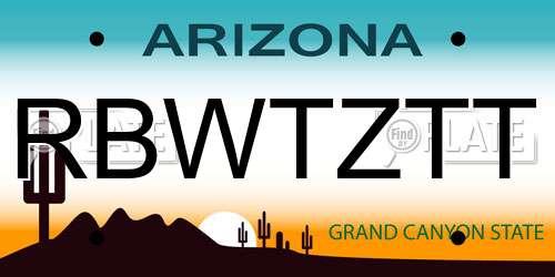 RBWTZTT Arizona License Plate