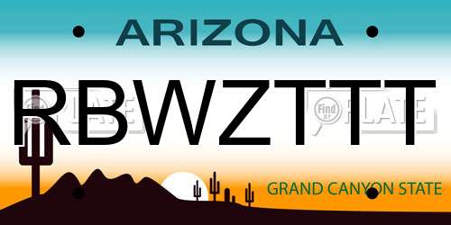 RBWZTTT Arizona License Plate