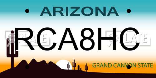 RCA8HC Arizona License Plate