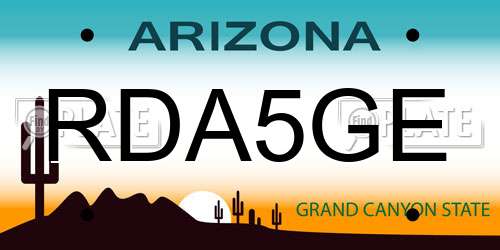 RDA5GE Arizona License Plate