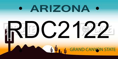 RDC2122 Arizona License Plate