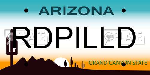 RDPILLD Arizona License Plate