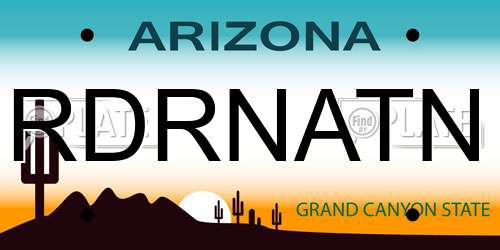 RDRNATN Arizona License Plate