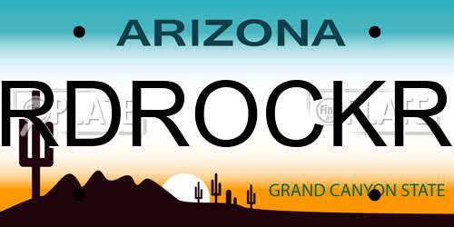 RDROCKR Arizona License Plate