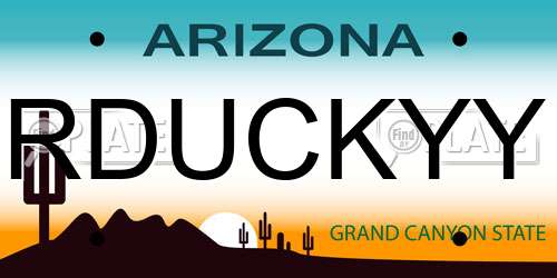 RDUCKYY Arizona License Plate