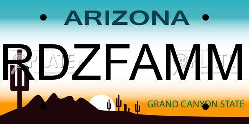 RDZFAMM Arizona License Plate