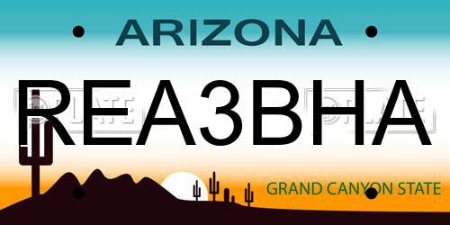REA3BHA Arizona License Plate