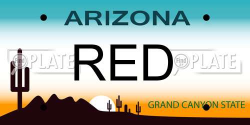 RED Arizona License Plate