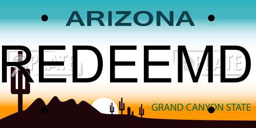 REDEEMD Arizona License Plate