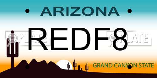 REDF8 Arizona License Plate