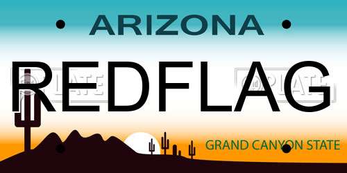 REDFLAG Arizona License Plate