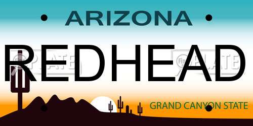 REDHEAD Arizona License Plate
