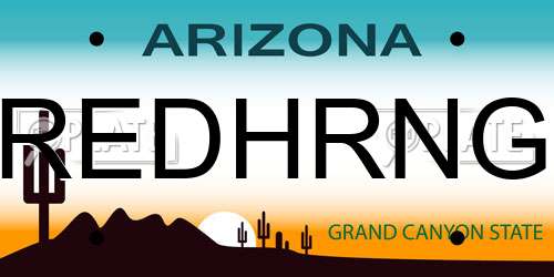 REDHRNG Arizona License Plate