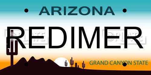 REDIMER Arizona License Plate