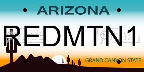 REDMTN1 Arizona License Plate