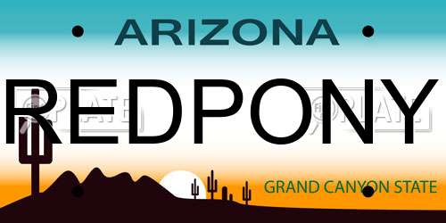 REDPONY Arizona License Plate