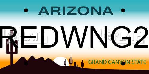 REDWNG2 Arizona License Plate