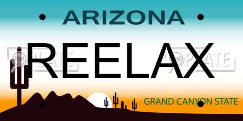 REELAX Arizona License Plate