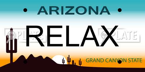 RELAX Arizona License Plate