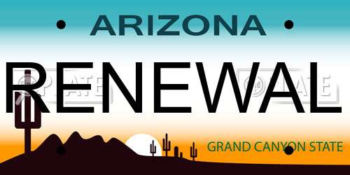 RENEWAL Arizona License Plate