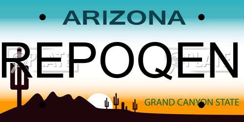 REPOQEN Arizona License Plate