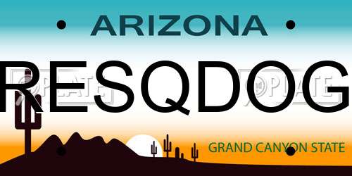RESQDOG Arizona License Plate
