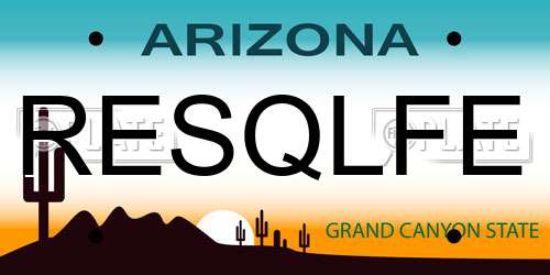 RESQLFE Arizona License Plate