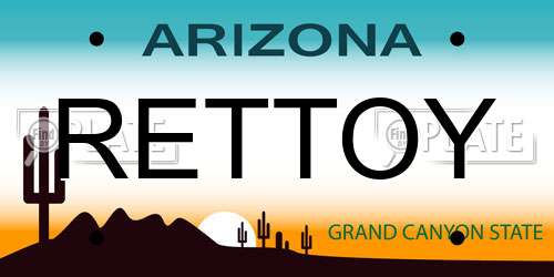 RETTOY Arizona License Plate